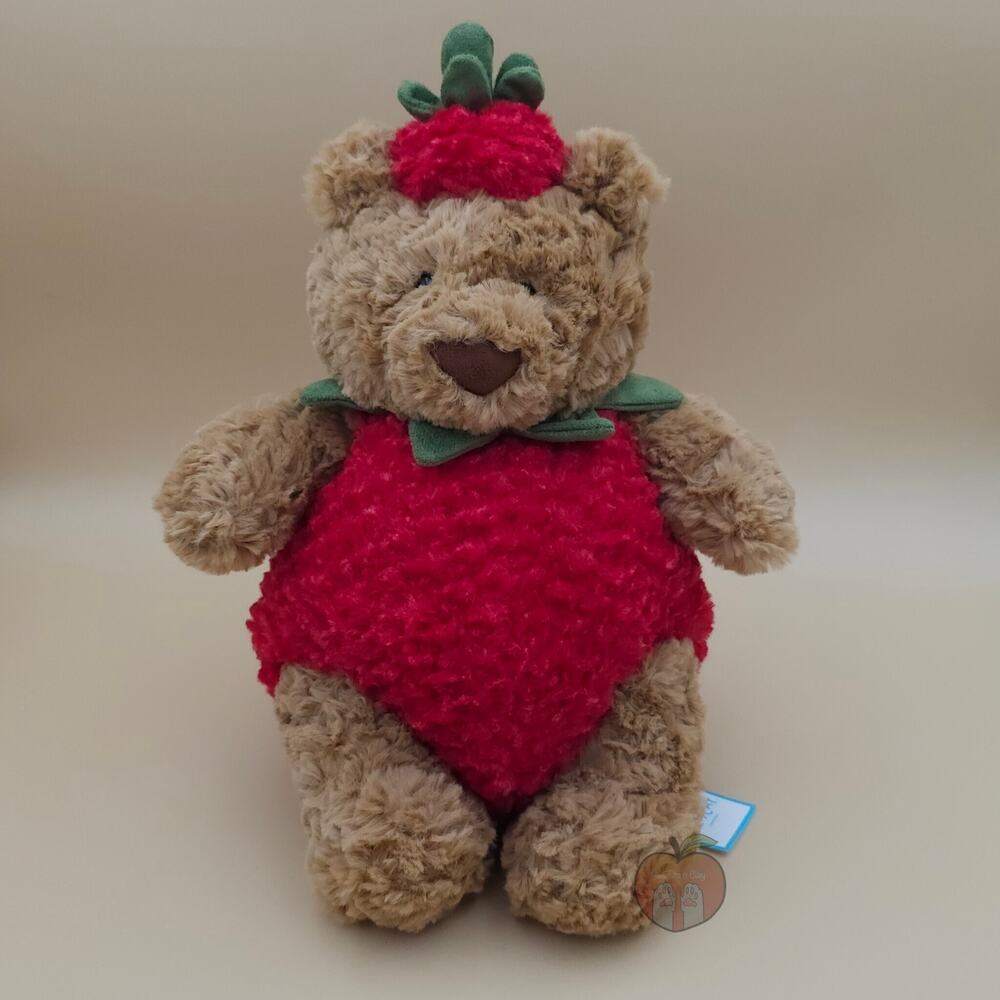 Jellycat Bartholomew Bear Strawberry - AUTHENTIC - NEW WITH TAGS
